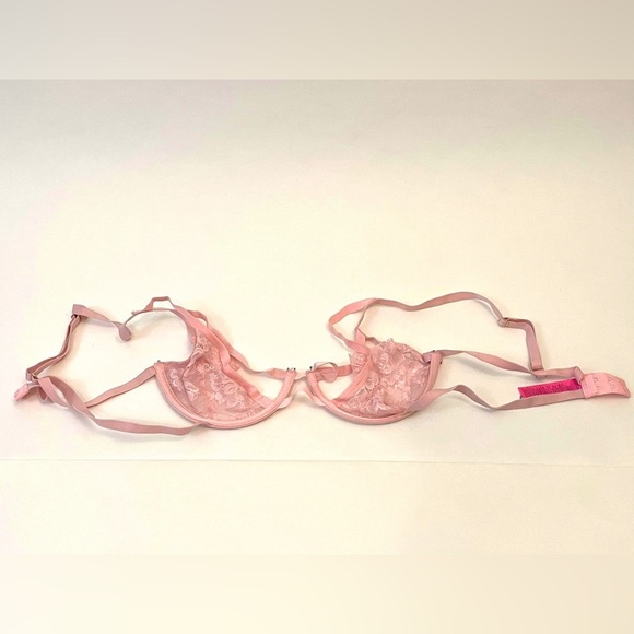 LA SENZA Sexy Pink Peekaboo Strappy Lace Lingerie Bra. Size M - Picture 4 of 6